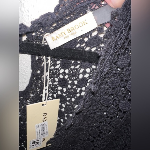 {NWT Ramy Brook Hilary Balloon Sleeve Embroidered Romper in Black Size Medium} - Picture 11 of 14